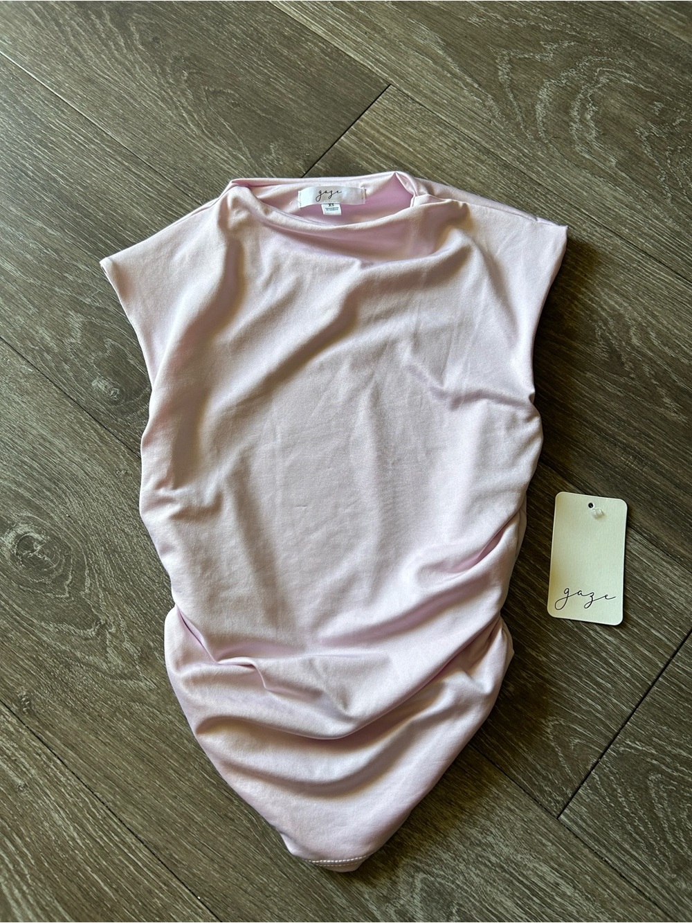 gaze Soft Light Pink Ruched Sleeveless Tank